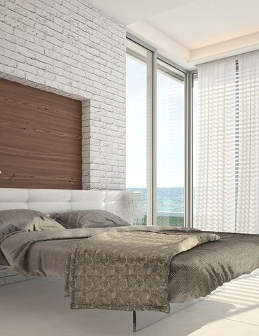 Modern bedroom with lvt