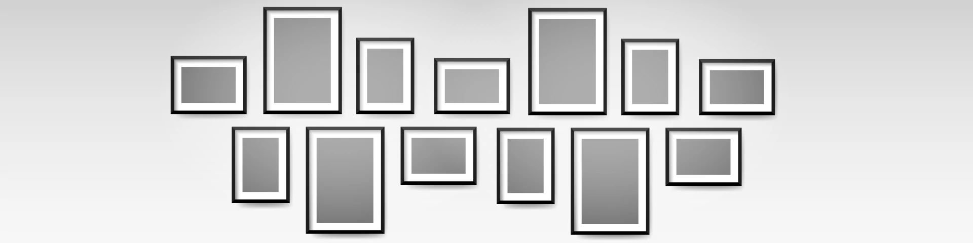 Picture frames on the wall