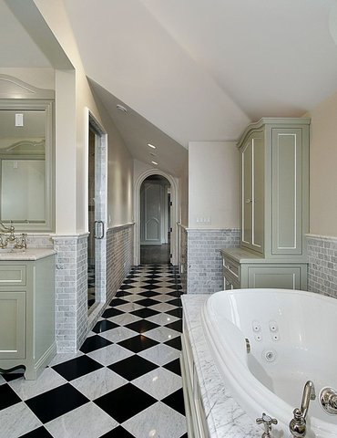 White bathroom natural stone floor